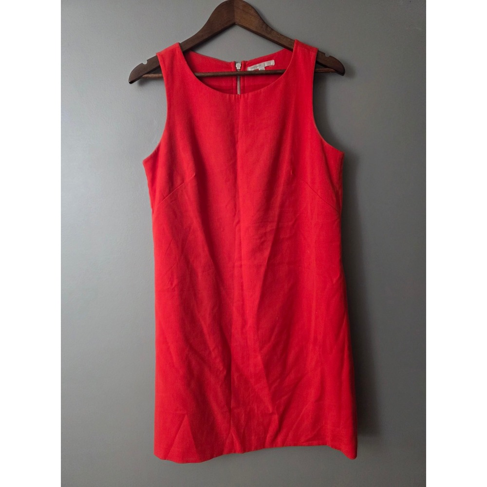 Gap Womens Red Sleeveless Shift Dress Exposed Back Zip Size Medium